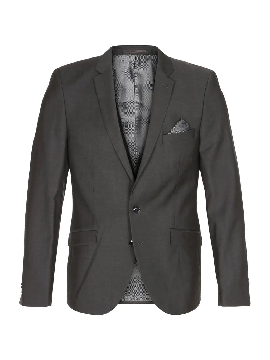Shelby Stone Pure Wool Slim Suit-Dark Grey